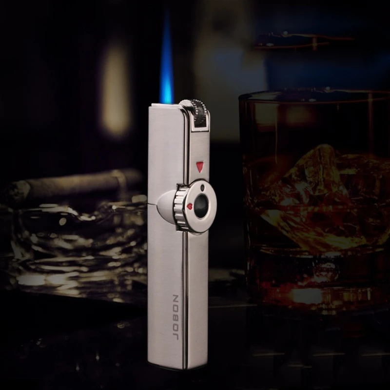 

Metal Flint One Triple Torch Lighter Outdoor Windproof BBQ Jet Gas Cigar Lighter Turbo Kitchen Cigar Spray Gun Gadgets For Men