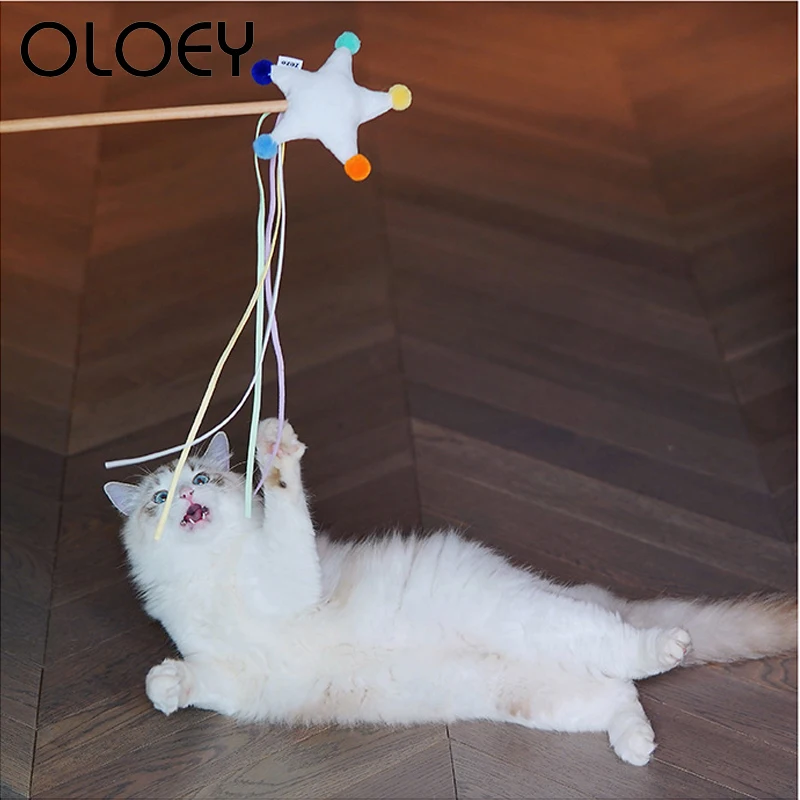 

Hot Sale 1pc Funny Cat Stick Soft Plush with Catnip Interactive Toy Bite Resistant Kitten Cat Feather Creative Toys Pet Supplies