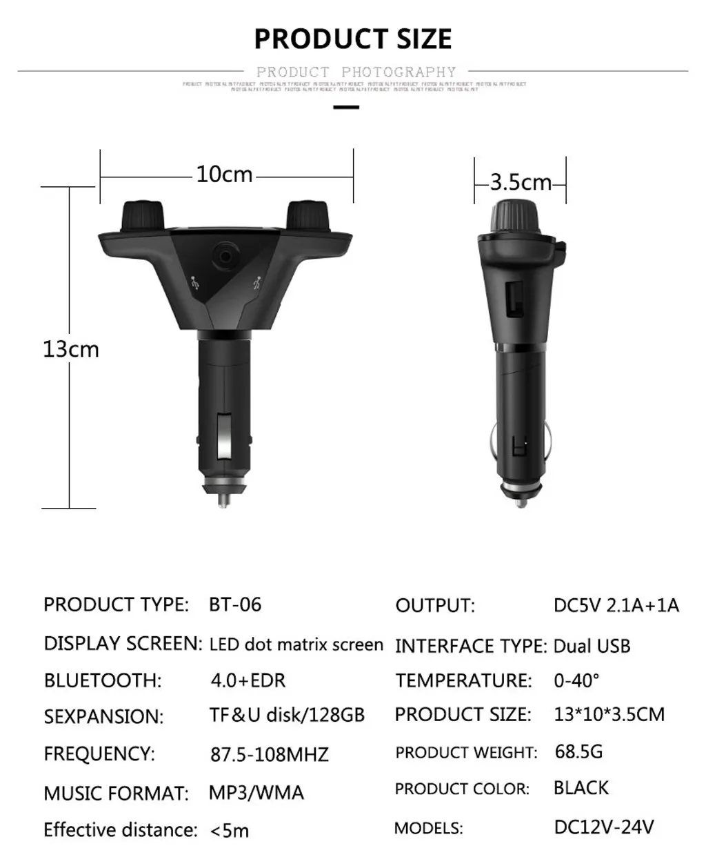 BT автомобильный fm-передатчик MP3-плеер Hands free Radio Adapter Kit Dual-charge USB зарядное устройство функция отключения памяти mp3-плеер