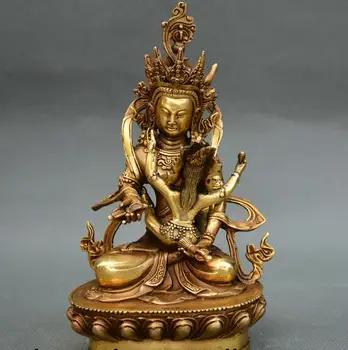 

China Tibet Bronze Gilt Mahakala Happy Buddha Vajradhara Goddess Buddha Satue