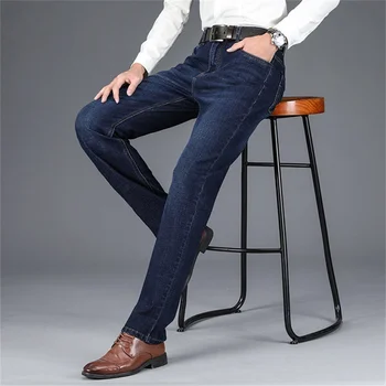 

Free Shipping 2020 Spring and Autumn New Men's Straight Jeans Mid-Autumn Elastic Casual Loose Jeans