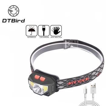 

New Inductive Motion Sensor Headlamp USB Charged XPG Outdoor Waterproof Fishing Lamp LED Infrared Mini Headlamp