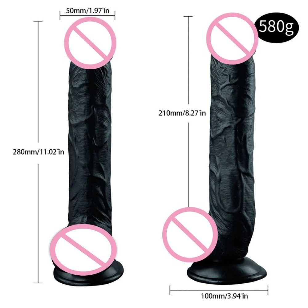 28*4.4cm Long Dildos Sex Products Black Dildo For Women Imitator Huge Penis Toy For Women Strong Suction Cup Dick Sex Adult Toys