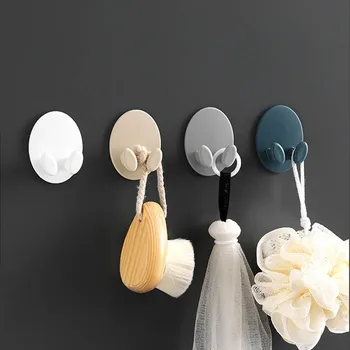 

2Pcs Home Appliances Plastic Power Plug Waterproof Oval Shape Strong Sticking Hook Self Adhesive Multifunction