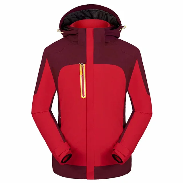 Зимние мужские и женские походные куртки, водонепроницаемые куртки для рыбалки, катания на лыжах, походная куртка с капюшоном, походная одежда - Цвет: red