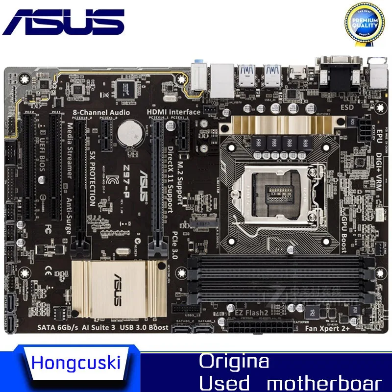 

Используется для ASUS Z97-P оригинальная материнская плата Socket LGA 1150 DDR3 Z97 SATA3 USB3.0 десктопная материнская плата
