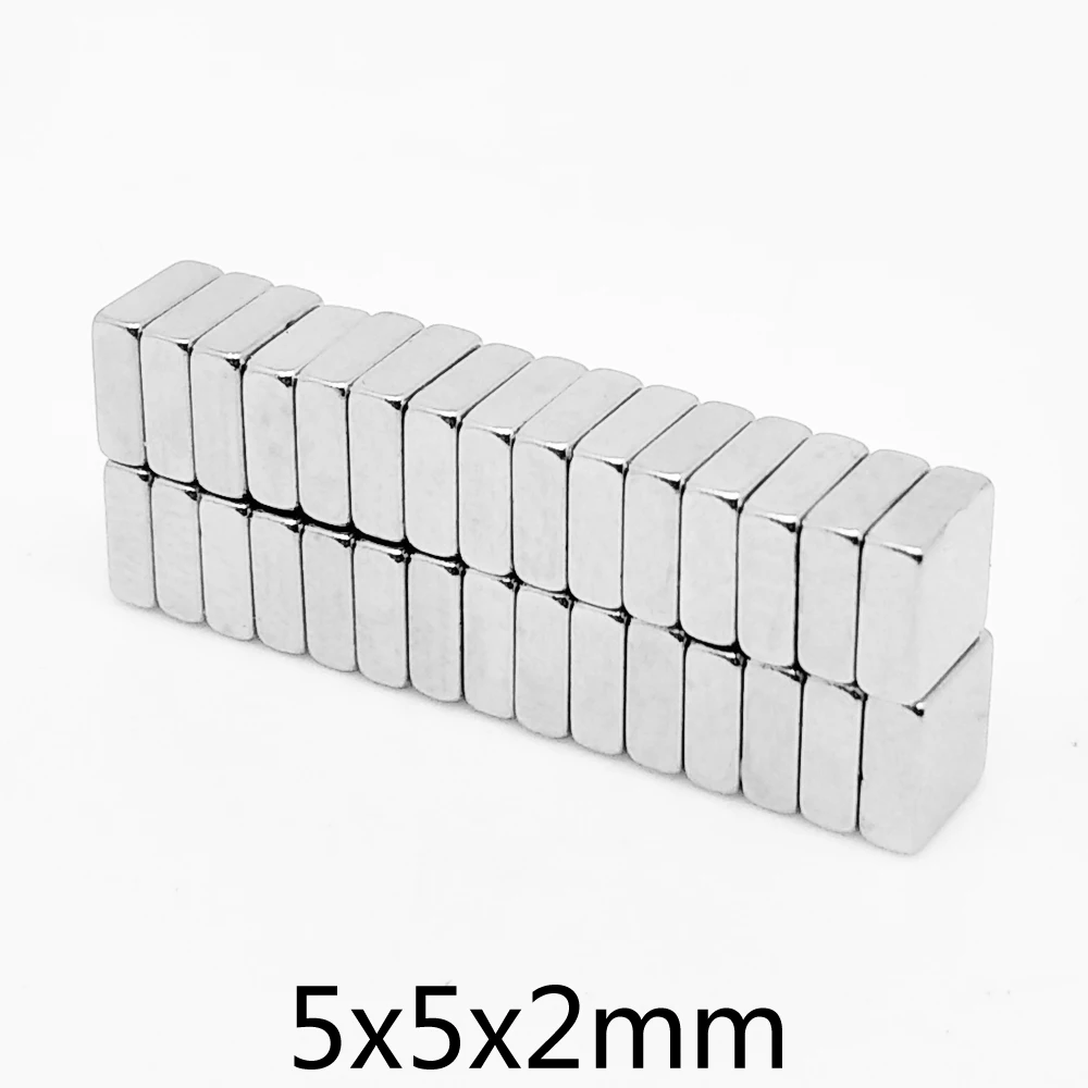 

20/50/100/200/500/1000PCS 5x5x2 Small Block Search Magnet Strong N35 Quadrate Rare Earth Neodymium Magnets Sheet 5*5*2 5x5x2mm