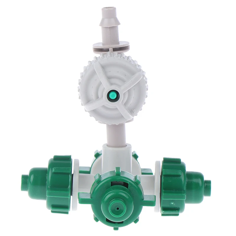 2pcs green Cross fog nozzle Atomization sprinkler nozzles head anti drip misting 1/4" garden drip irrigation for greenhouse