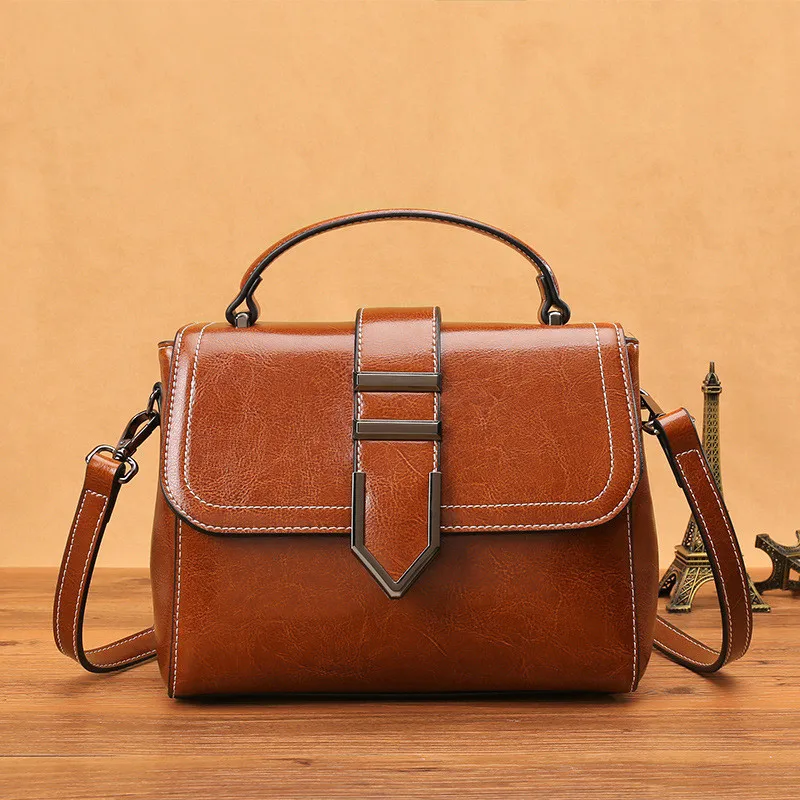

2020 Spring Vintage Designer Real Genuine Leather Handbag Woman Small Shoulder Crossbody Bags Luxury Tote Women Messenger Bag