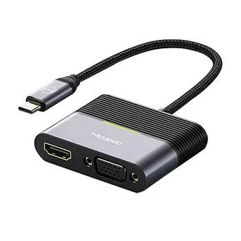 

100W USB C Dual HDMI Type C To HDMI 4K Adapter VGA USB3.0 Audio Video Converter PD Fast Charger For Macbook Pro Samsung S9 S10