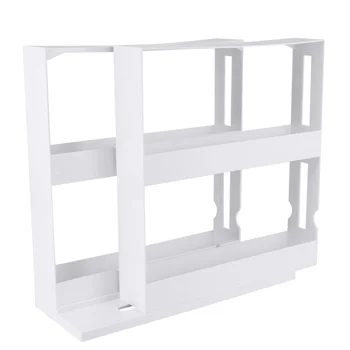 

Delicate Spice Rack Double Storage Food Rack Rotating Spice Storage Shelf for Kitchen Bathroom