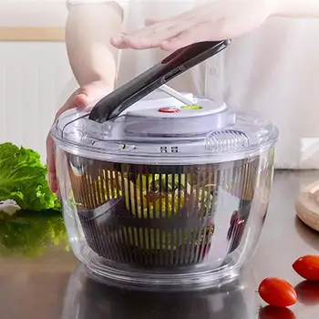 

Large Manual Salad Washer Spinner Dryer Drainer Lettuce Veg Herbs Vegetable Food Drying Household Fruit Dehydrator Drainer