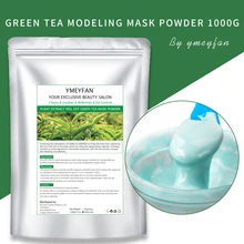 1KG/Pack Green Tea Mask Powder DIY SPA Jelly Mask Powder Deep Cleaning Refreshes Facial Oil Control Peel Off Modeling Face Mask