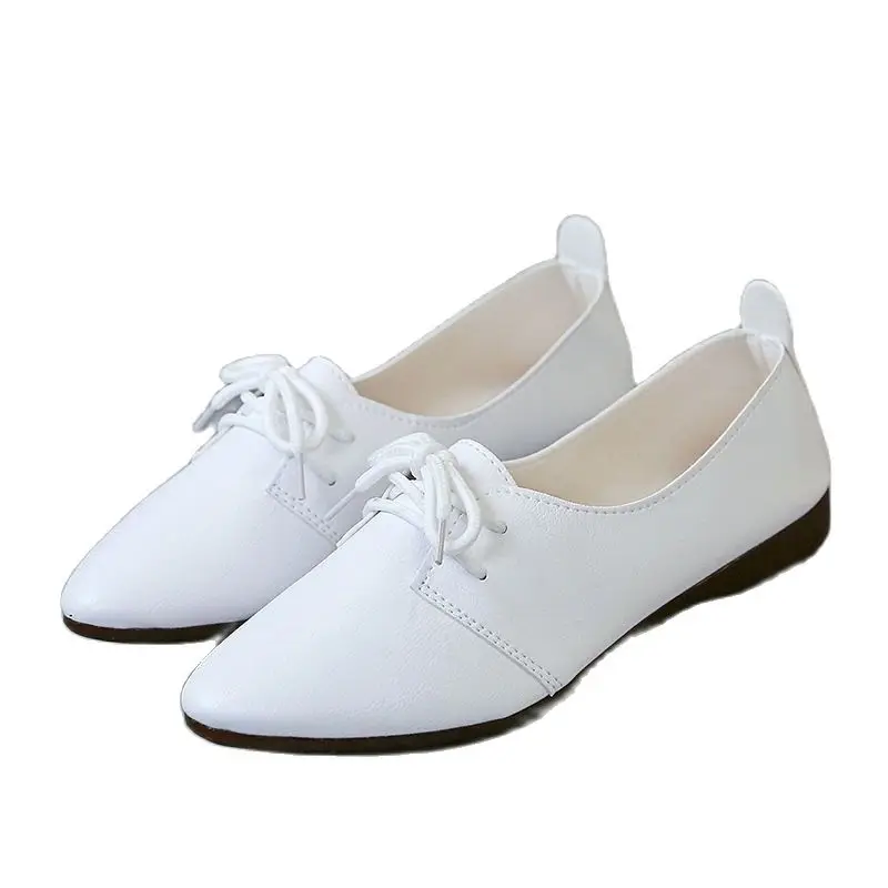 Women Casual Boat Shoes Ladies Lace Up Ballet Flats Comfy Soft Zapatos Mujer Walking Footwear 2021 Autumn Mother New Loafers