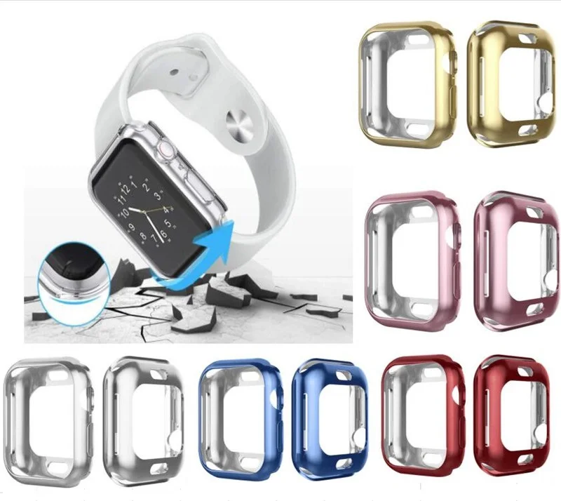 100 шт. защитный чехол для Apple Watch Series 4 40 мм 44 мм мягкий, из ТПУ, защитный чехол Аксессуары для бампера с розничной коробкой