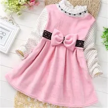 Платья для девочек зимняя одежда для малышей, детская утепленная Вельветовая одежда с высоким кружевным воротником, теплое платье принцессы с бантом