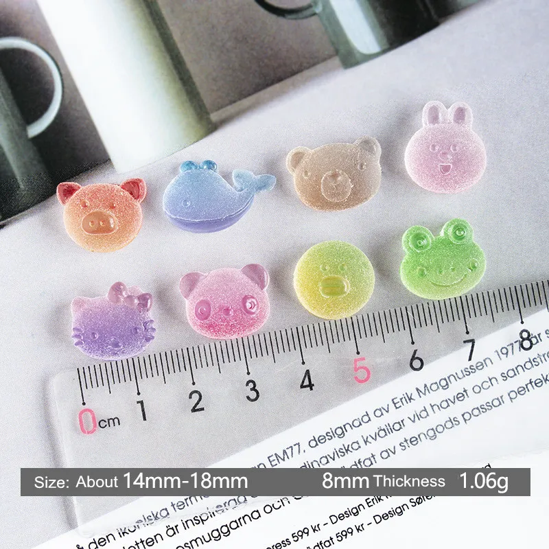 20pcs Cute Animals Artificial Soft Candy Ornament DIY Craft Supplies Phone Shell Patch Arts Decor Girl Hair Accessories Material