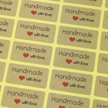 

2000PCS Sticker Labels love self-adhesive stickers 4*2cm kraft label sticker DIY Hand Made Gift /Cake/Sealing Packing Labels