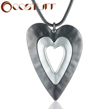 necklaces & pendants Love Heart Pendant Long Necklace for Women Jewelry Trendy Chunky Big Large Pendants Jewellery Chokers Chain