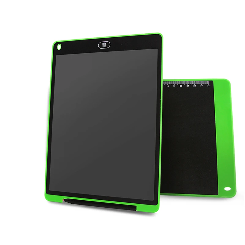12 дюймов Портативный Смарт ЖК-планшет для письма с электронным блокнотом, рисунок Графика для рукописного ввода доска с металлической кнопкой Батарея - Цвет: Зеленый