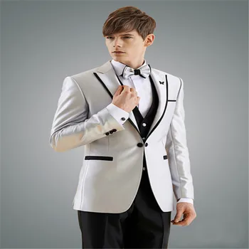

New Classic Men’s Suit Smolking Noivo Terno Slim Fit Easculino Evening Suits For Men Groom Tuxedos Black Edge Groomsman Man Clot
