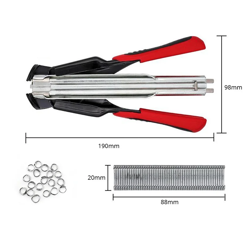 Hog Ring Pliers R8 with 2500pcs Galvanized Steel Hog Rings for