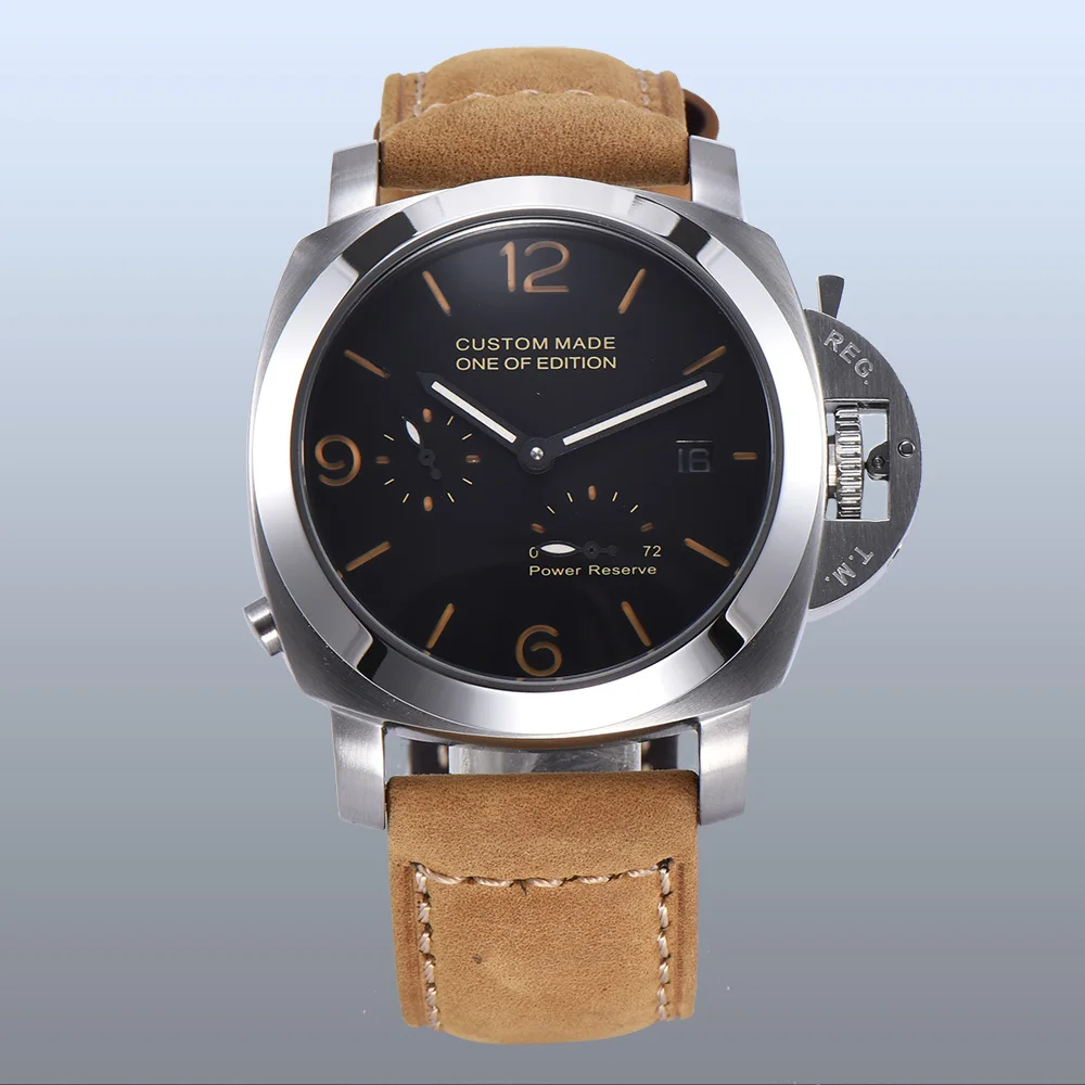 

Watch automatic watch 44mm military movement luminous pointer calendar silver 316L stainless steel case mineral glass 101