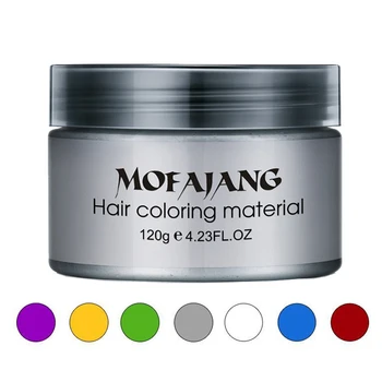 

Hot Anti-static Color Hair Styling Wax Sun Protection Not Greasy 7 Colors Temporary Modeling No Damage Easy To Wash Out TSLM1
