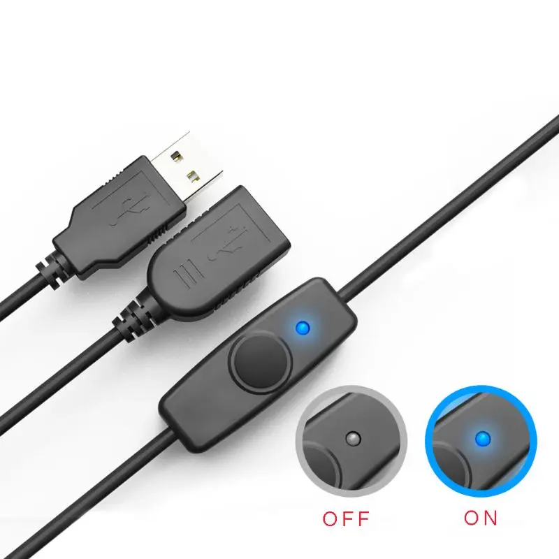 USB 2,0 кабель-удлинитель для синхронизации данных, USB кабель-удлинитель с выключателем, светодиодный индикатор для Raspberry Pi PC, USB вентилятор, светодиодный usb-кабель