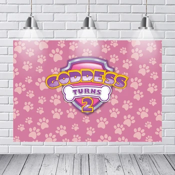 

Background Photography Pink Footprint Pattern Happy Birthday Bone Party Custom Photo Studio Background Backdrop Vinyl