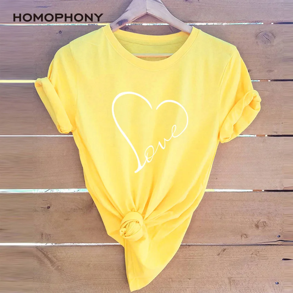 Женская футболка с коротким рукавом HOMOPHONY Повседневная летняя принтом в виде