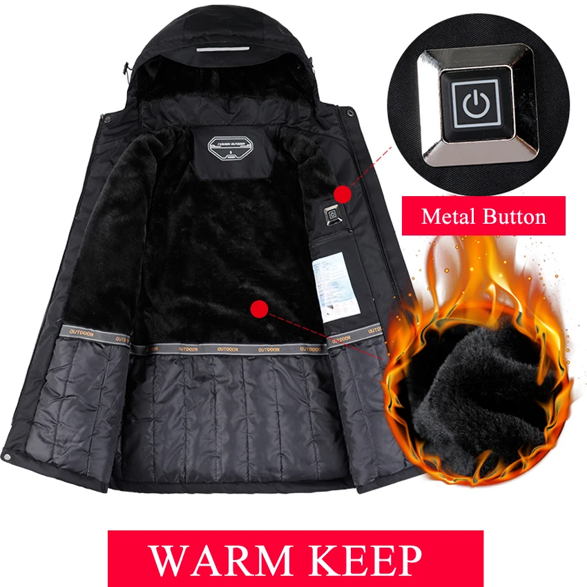  Chaquetas gruesas de calefacción USB de invierno para hombre chaquetas de senderismo deportes al ai