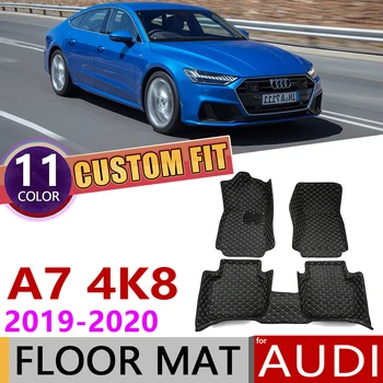 

Custom Car Leather Floor Mats for Audi A7 Sportback 4K8 5 Seats 2019~2020 Waterprool Ant-dirty Auto Foot Pad Carpet Accessories