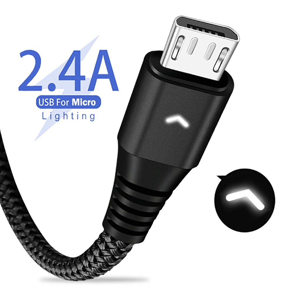 Micro USB кабель для быстрой зарядки 0 3 A Светодиодный индикатор 1 2 м 8 данных Syn