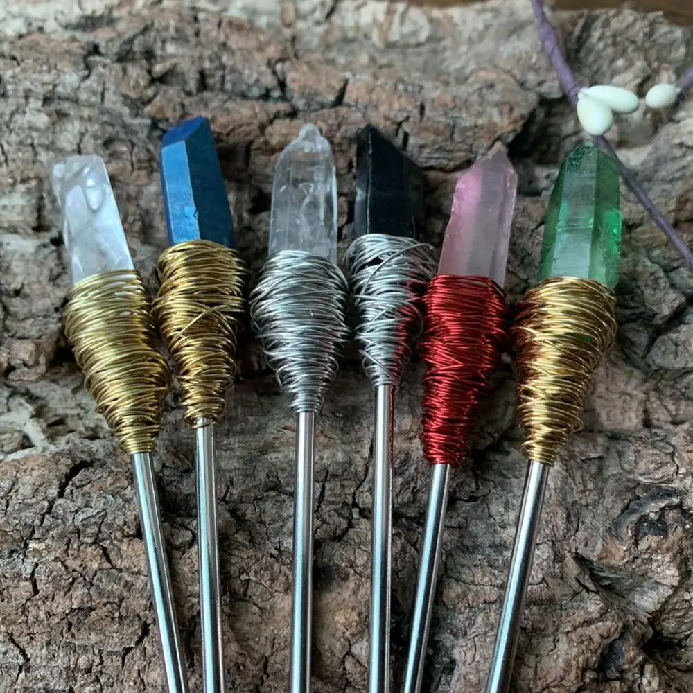 Witchcraft accessories Raw Crystal Hairpin Hair Stick Witch Vintage