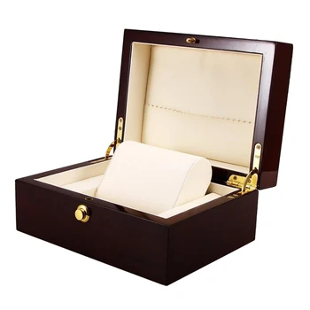 

Single Slot Solid Wood Watch Case Bangle Storage Box Display with Cushion