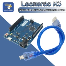 Leonardo r3 microcontrolador atmega32u4 placa de desenvolvimento com cabo usb compatível para arduino diy starter kit