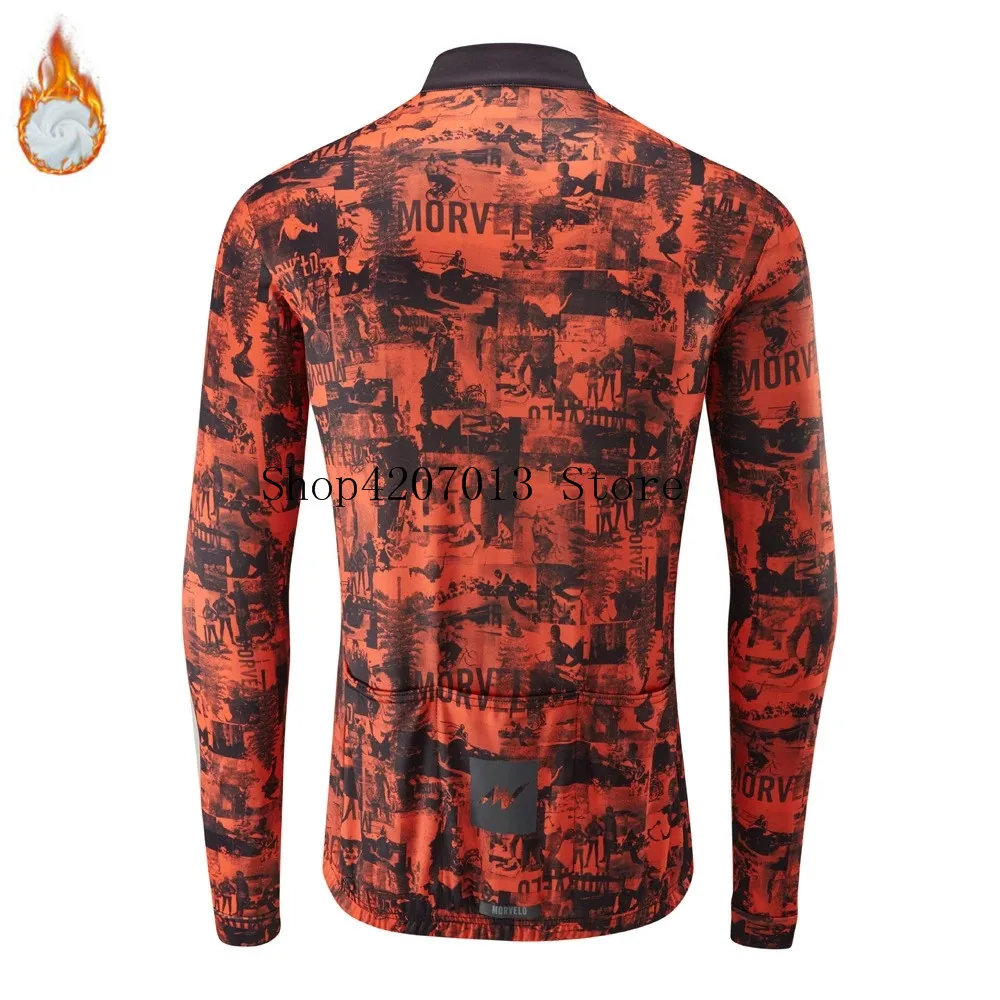Morvelo Ropa ciclismo теплая зимняя флисовая одежда для велоспорта Мужская Джерси Топы Для Прогулок верховой езды на велосипеде MTB Одежда