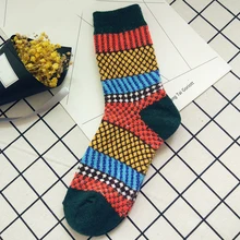 5 пар, теплые мягкие, милые, дышащие, теплые женские носки, Осенние, модные, средней длины, зимние, вязаные, хлопковые, рождественские, с рисунком