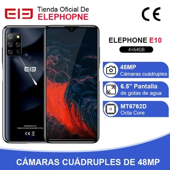 Перейти на Алиэкспресс и купить ELEPHONE E10 4GB 64GB смартфон Octa Core 6,5 дюймЭкран Quad Камера 48MP Основная камера Android 10 NFC сбоку отпечатков пальцев мобильный телефон