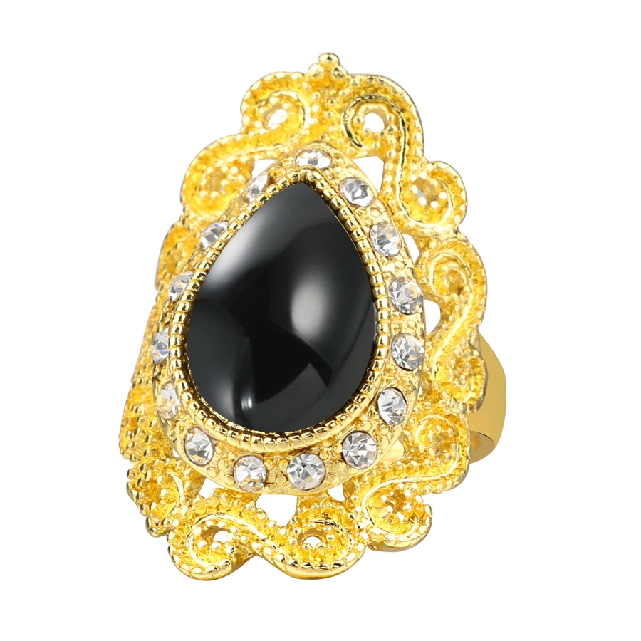 2016-Fashion-Black-Ring-Women-s-Jewelry-Gold-Color-Austrian-Crystal-Rings-Mosaic-Water-Drop-Resin