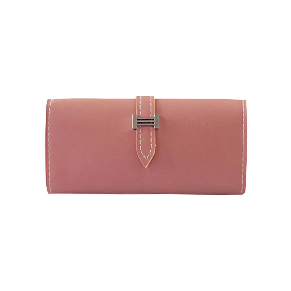 Women's Solid Color Faux Leather Long Wallet Card Phone Holder Clutches Purse | Багаж и сумки