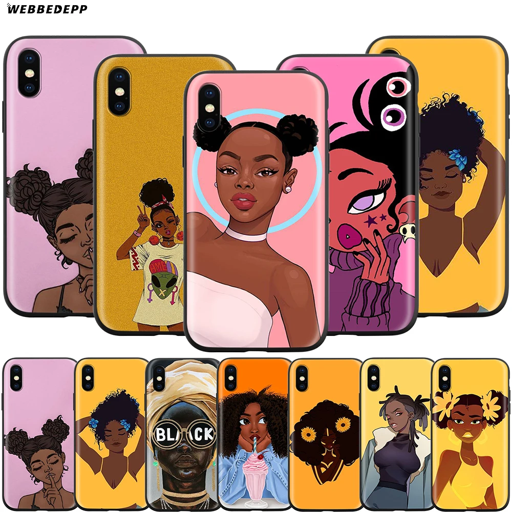 Webbedepp черный чехол для девочек Apple iPhone 12 Mini 11 Pro XS Max XR X 8 7 6 6S Plus 5 5S SE | Мобильные