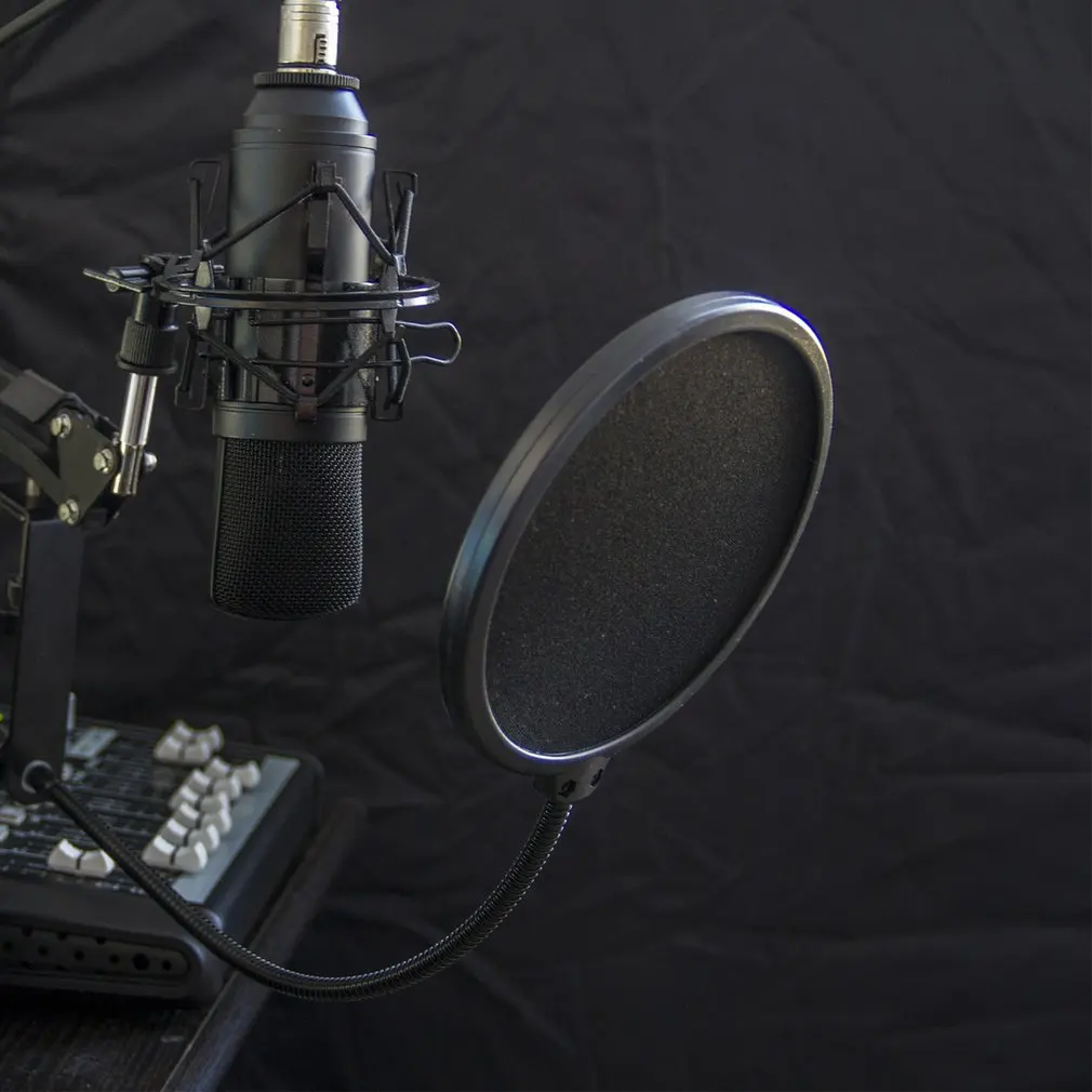 Профессиональный зажим на микрофон, поп-фильтр Bilayer запись спрей защита с анти-спрей сети для Yeti