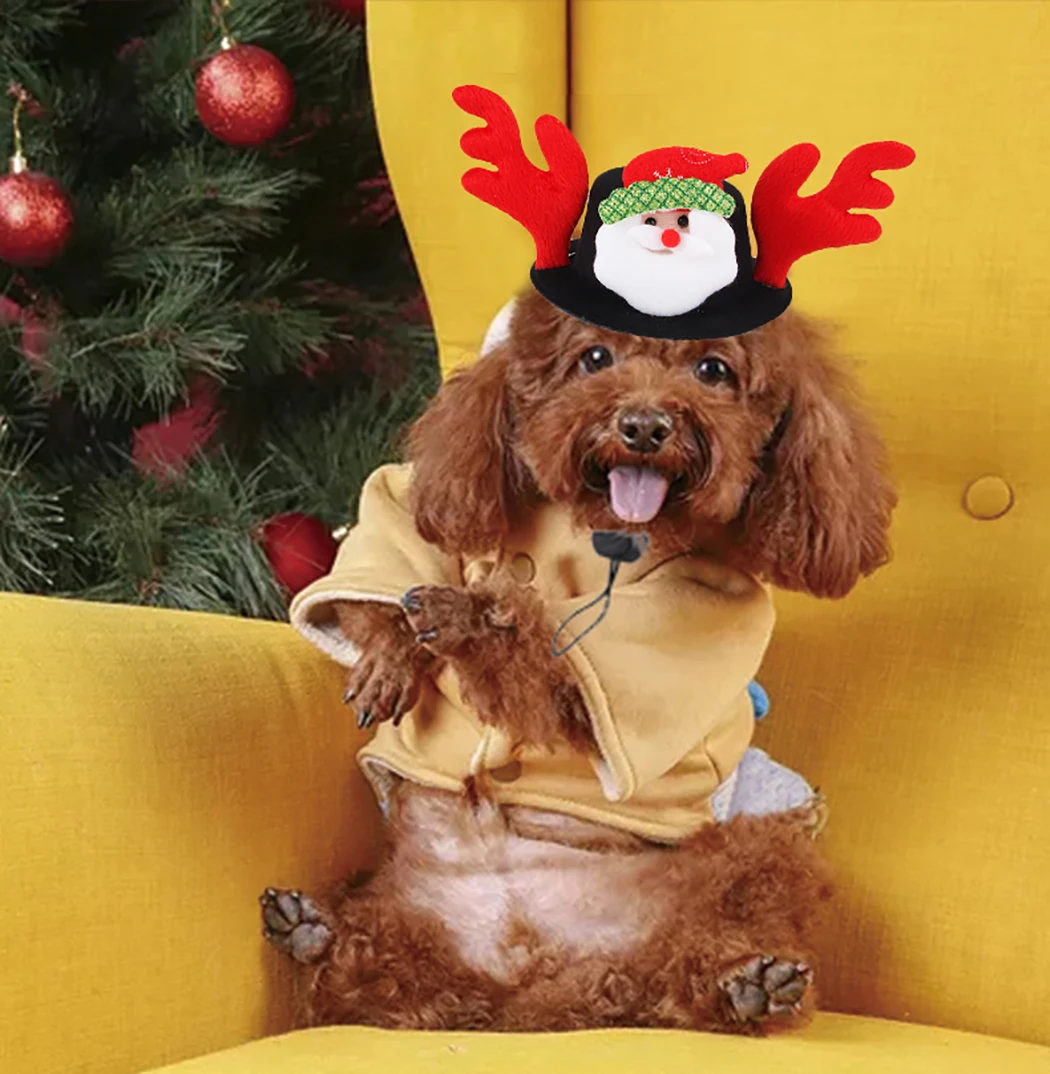 Забавная бейсболка с кошкой, олень, Санта-снеговик, собака, вечерние шляпы для кошки, костюм на Рождество, нарядный костюм для кошки, шапка для кошек, собак