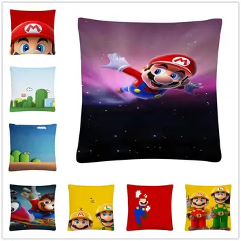 

Dear Uncle Mario Premium Patterns Cartoon Soft Short Plush Cushion Cover Pillow Case for Home Sofa Car Decor Pillowcase 45X45cm