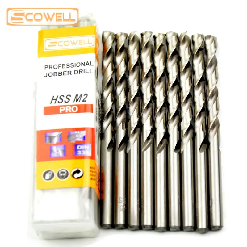 

10 Pack HSS M2(6542) Twist Drilling Bits High Speed Steel Jobber Drill Bit For Hard Metal Stainless Steel Split Tip 135 Degree