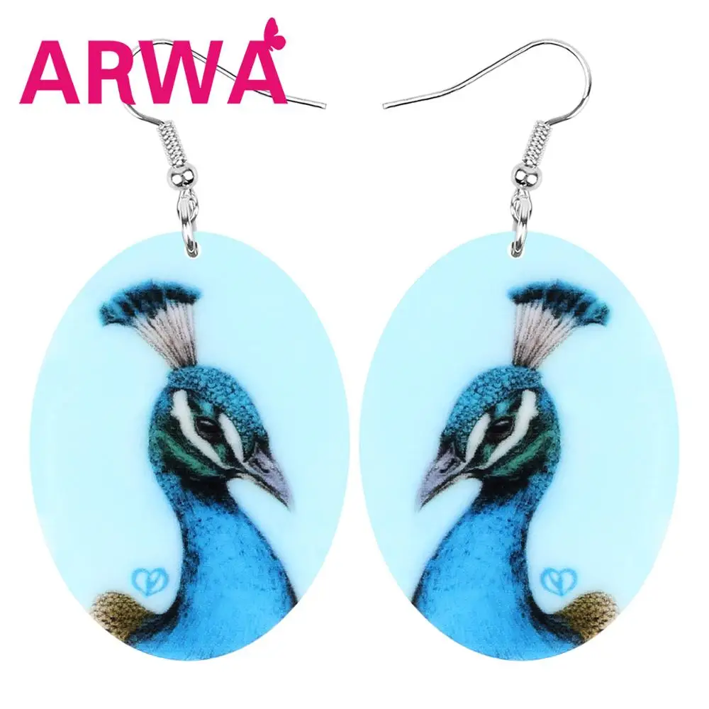 Акриловые Овальные Синие павлиньи ARWA искусственные рисунки животных висячие