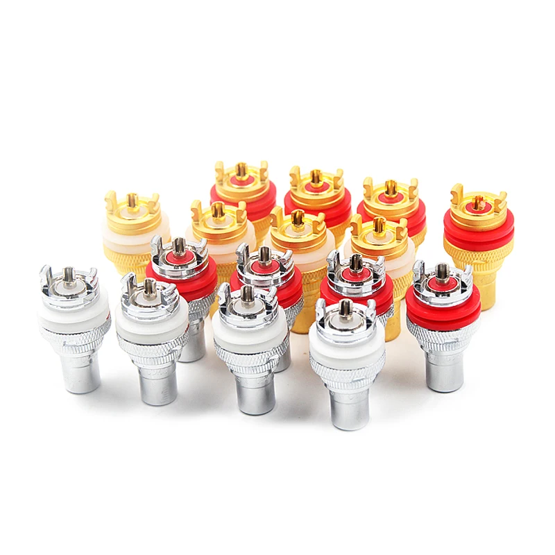 

8Pcs CMC Copper RCA Female Terminal Plug Jack Socket AV Audio Video Connector High Quality