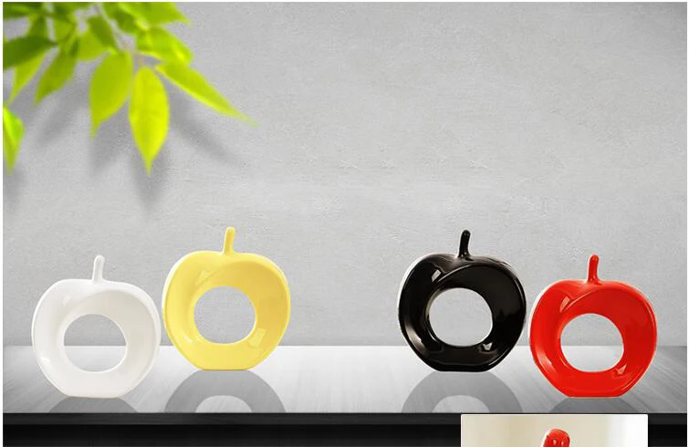 Simple Modern Hollow Apple Ornaments Ceramic Crafts Decoration TV Cabinet Window Accessories Artwork Home Livingroom Furnihsing